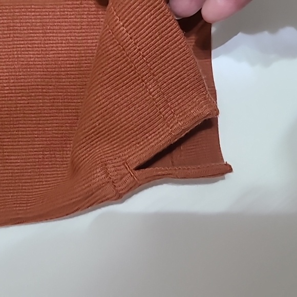 NWT JOSEPH ABBOUD Burnt Orange Ribbed Quarter Zip Pullover Shirt - Size XL - Picture 6 of 15